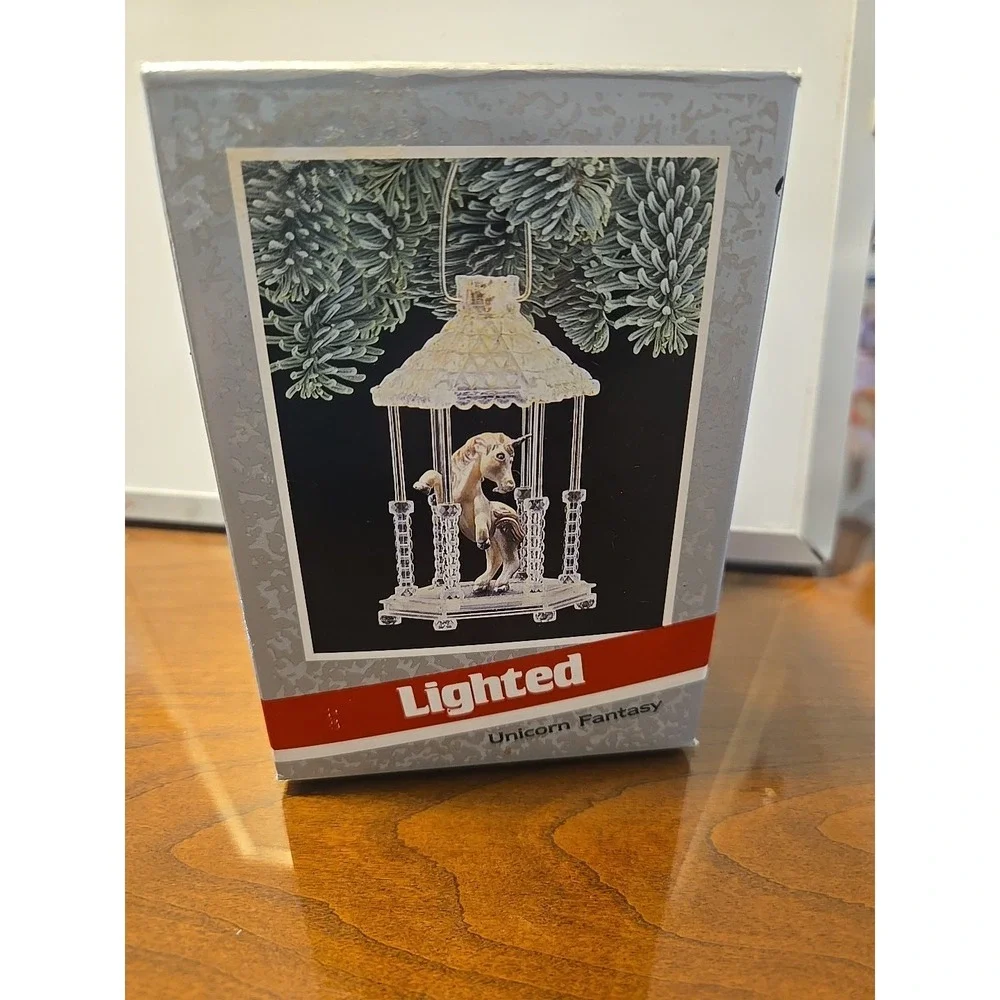 Vintage 1989 Hallmark Keepsake MAGIC Christmas Ornament Unicorn Fantasy Lighted